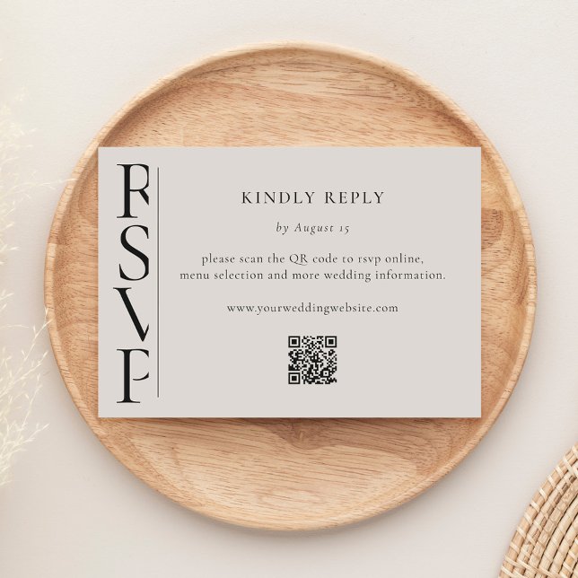 Minimalist Black and Ivory Modern Wedding RSVP (Criador carregado)