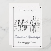 Minimalist Black and White Homecoming Wild horses