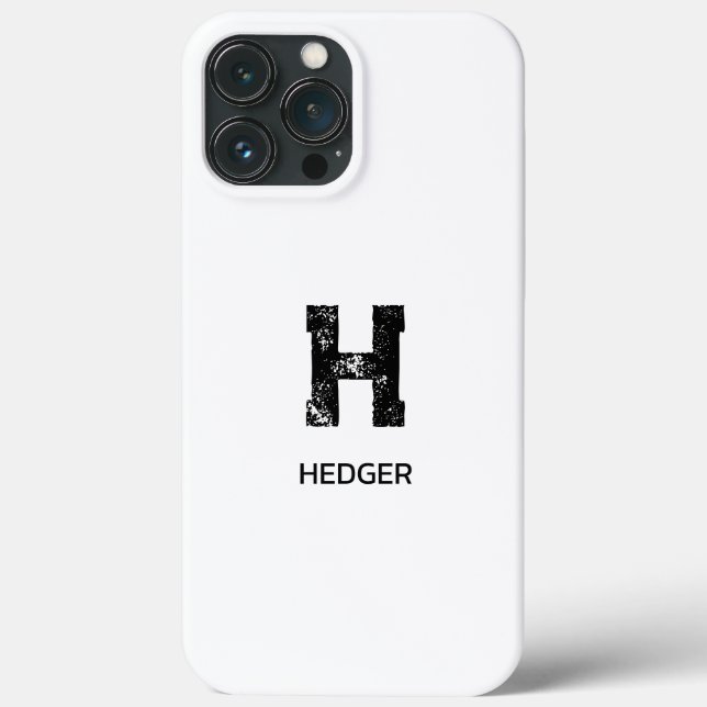 MINIMALIST BLACK ONE LETTER MONOGRAM NAME WHITE (Verso)