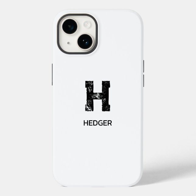 MINIMALIST BLACK ONE LETTER MONOGRAM NAME WHITE (Verso)