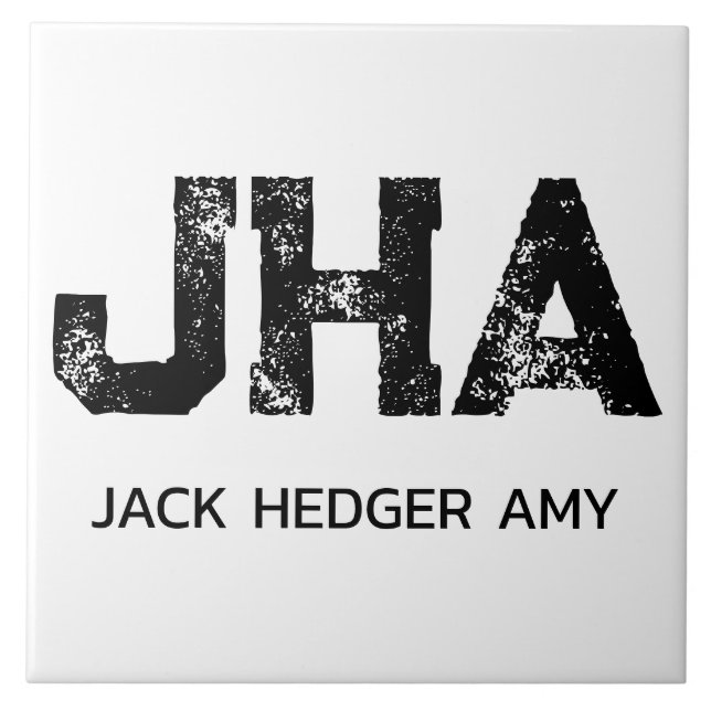 MINIMALIST BLACK THREE LETTER MONOGRAM NAME WHITE (Frente)