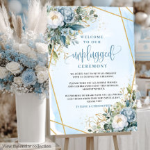 Minimalist Boho Pastel Blue Ivory Unplugged Poster