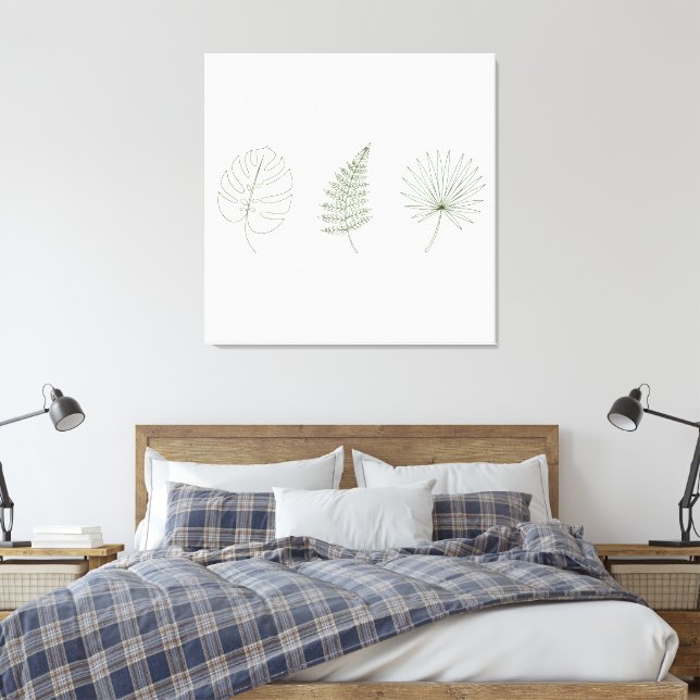 Minimalist Botanical Line Art Canvas Print  (Insitu(Quarto))