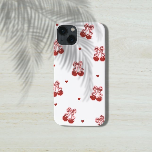 Minimalist Cherry Bow Phone Case iPhone/iPad case (Criador carregado)