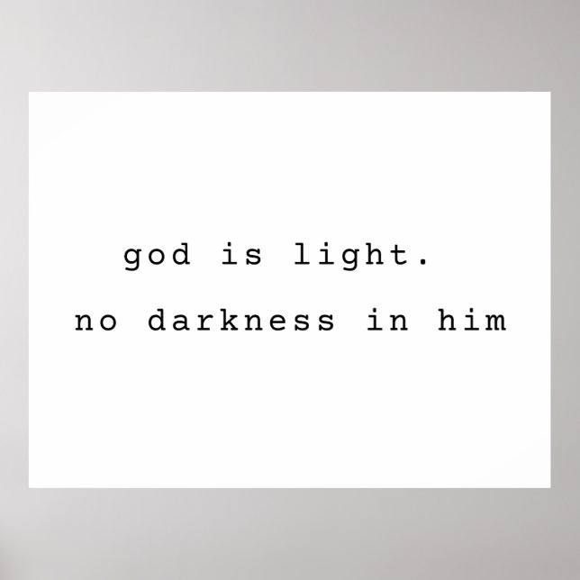 Minimalist Christian Poster God is Light (Frente)
