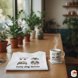 Minimalist Daily Dog Care Icons Custom Stationery 