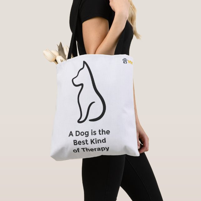 Minimalist Dog Line Art Tote Bag - Cute Custom Pet (Close Up)