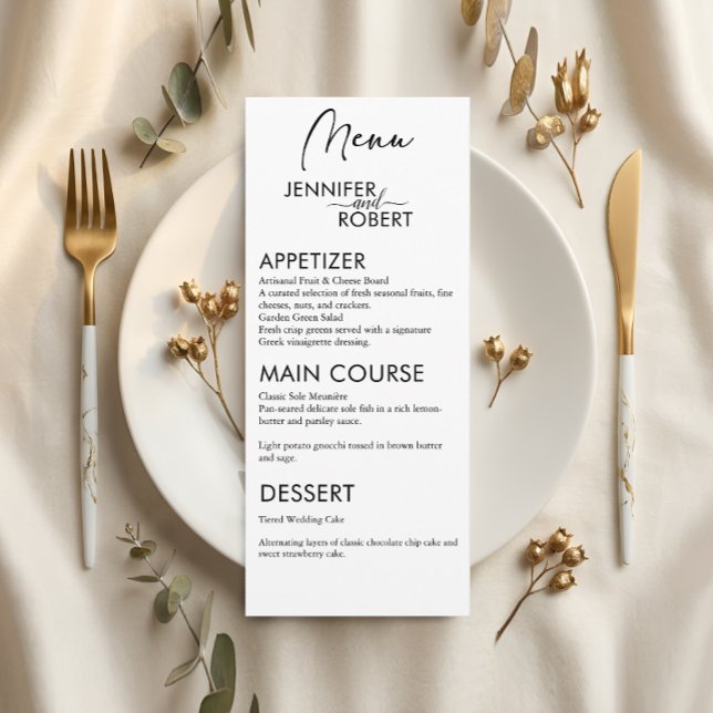 Minimalist Elegance | Modern Wedding Table Menu (Minimalist Elegance | Modern Wedding Table Menu)