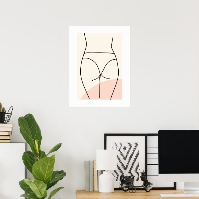 Minimalist Female Body Line Art Poster | Abstract  (Escritório em casa)