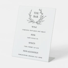 Minimalist Floral Line Art Open Bar Menu
