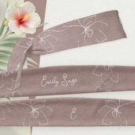 Minimalist Floral Line Art Zen Dusty Rose Ivory