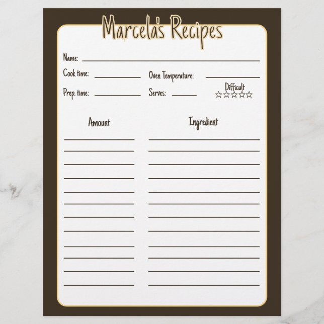 Minimalist Floral Mexican Recipe Pages for Binder  (Frente)