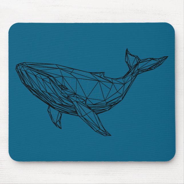 Minimalist Geometric Whale Mouse Pad (Frente)