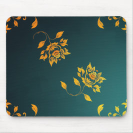 Minimalist Golden Floral Mouse Pad
