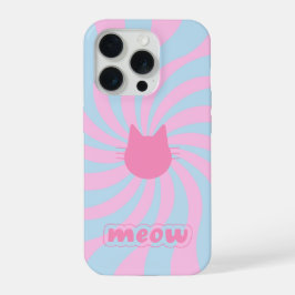 Minimalist Groovy Retro Meow Design