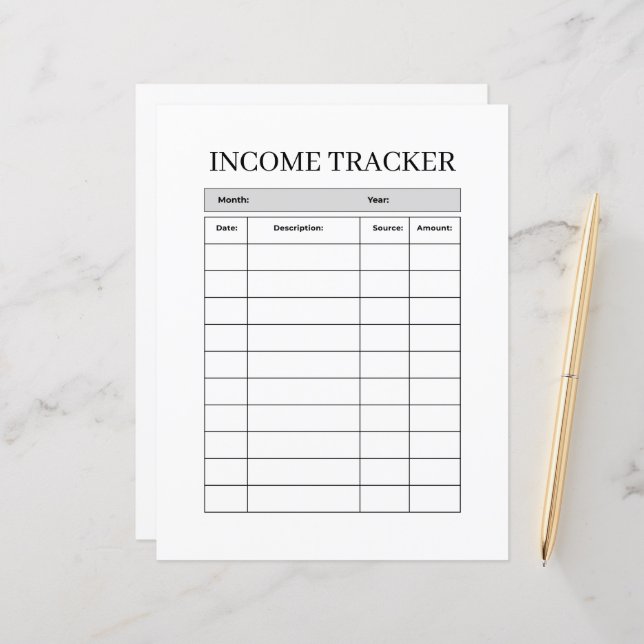 Minimalist Income Tracker FLYER (Frente/Verso In Situ)