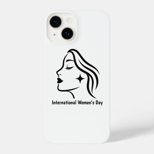 Minimalist International Women's Day iPhone 14 Cas (Verso)