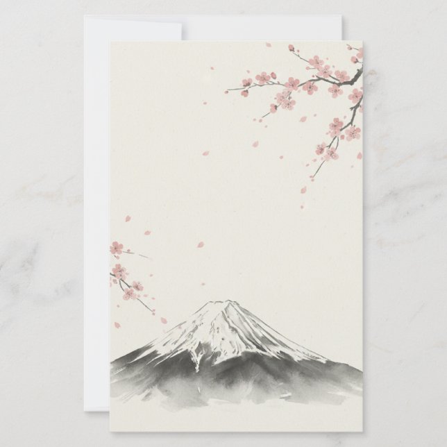Minimalist Japanese Aesthetic Two-Sided Stationery (Frente)