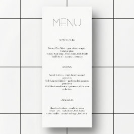 Minimalist Light Restaurant Or Wedding Menu