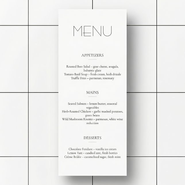 Minimalist Light Restaurant Or Wedding Menu (Criador carregado)