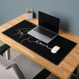 Minimalist Line Art Desk Mat – Love in Simplicity