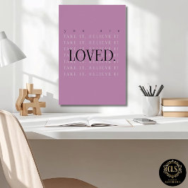 Minimalist Love Quote Poster Print - berry