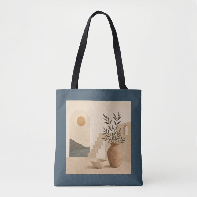 Minimalist Mediterranean Tote Bag (Frente)