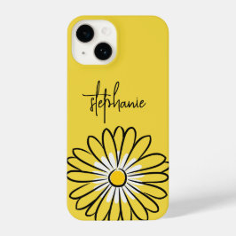 Minimalist Modern Elegant Daisy flower and text