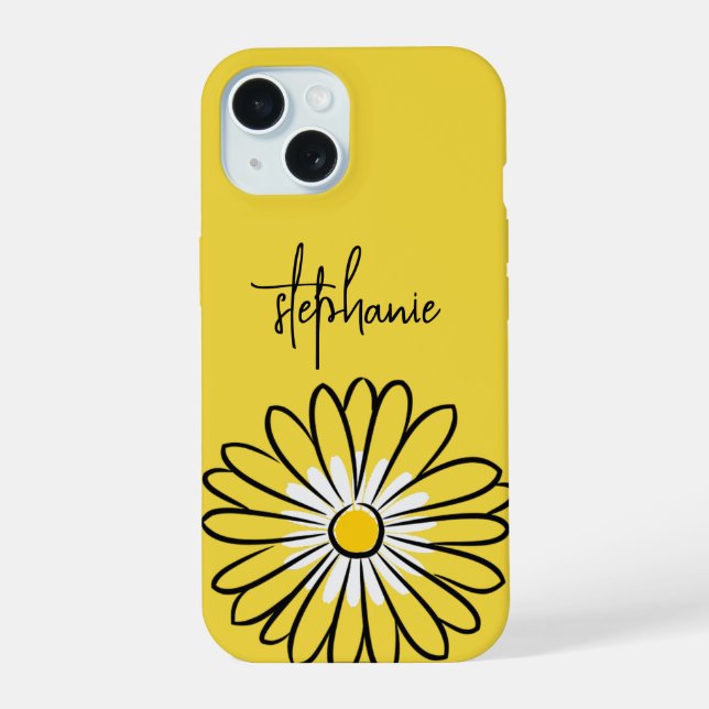 Minimalist Modern Elegant Daisy flower and text (Verso)