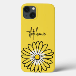 Minimalist Modern Elegant Daisy flower and text