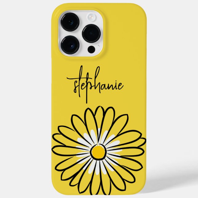 Minimalist Modern Elegant Daisy flower and text (Verso)