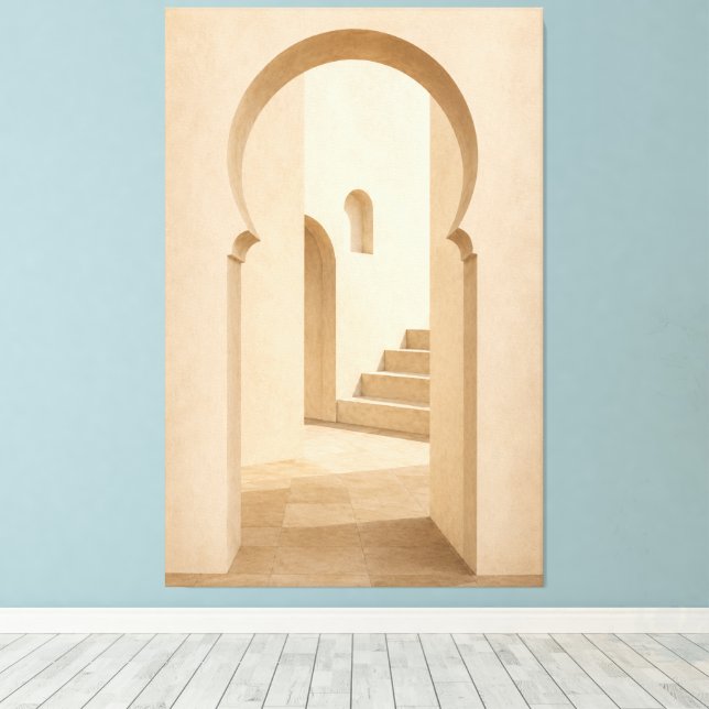 Minimalist Moroccan Arch Canvas Print  (Insitu(piso de madeira))