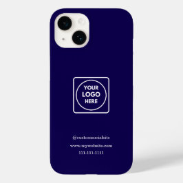 Minimalist Navy Blue Logo iphone case