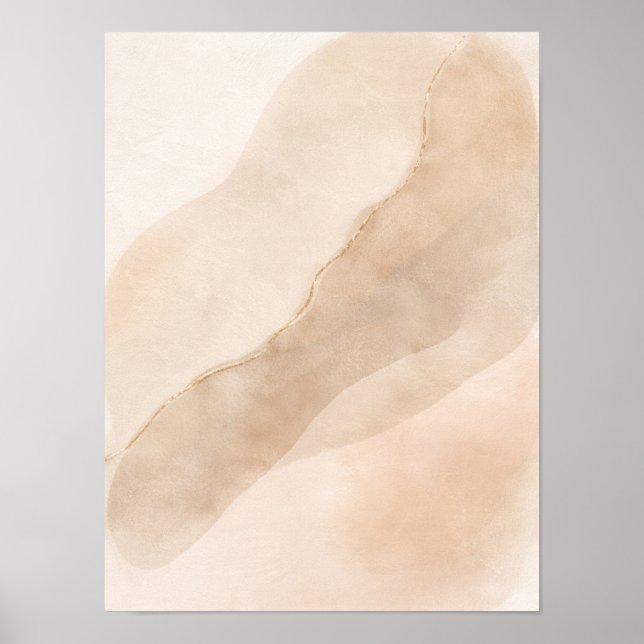 Minimalist Neutral Abstract Wall Art Poster – Beig (Frente)