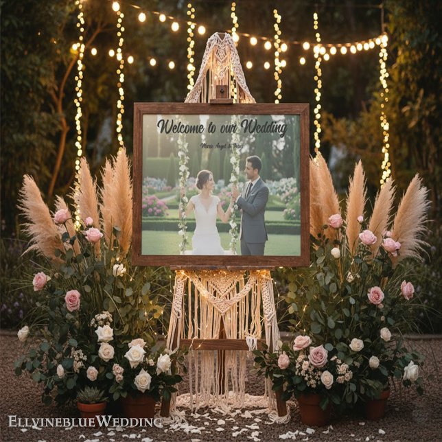 Minimalist Photo Wedding Sign & Keepsake Poster (Criador carregado)