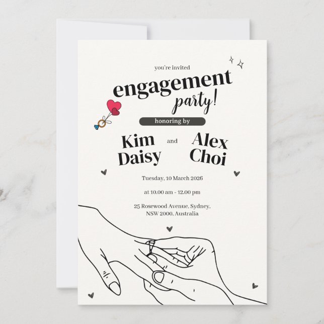 Minimalist Proposal Elegant Invite | Engagement (Frente)