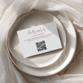Minimalist Retro Terracotta Arch QR Code RSVP Card
