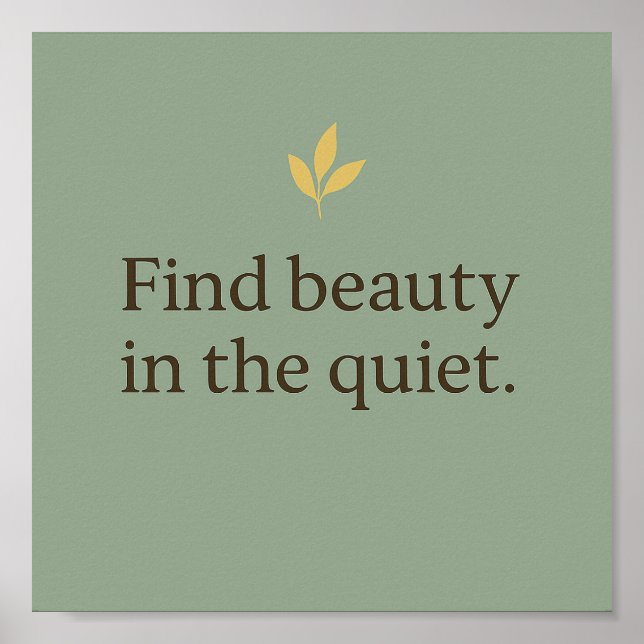 Minimalist Sage Green Poster for Calm Spaces (Frente)