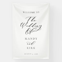 Minimalist Script Wedding Welcome Sign Banner