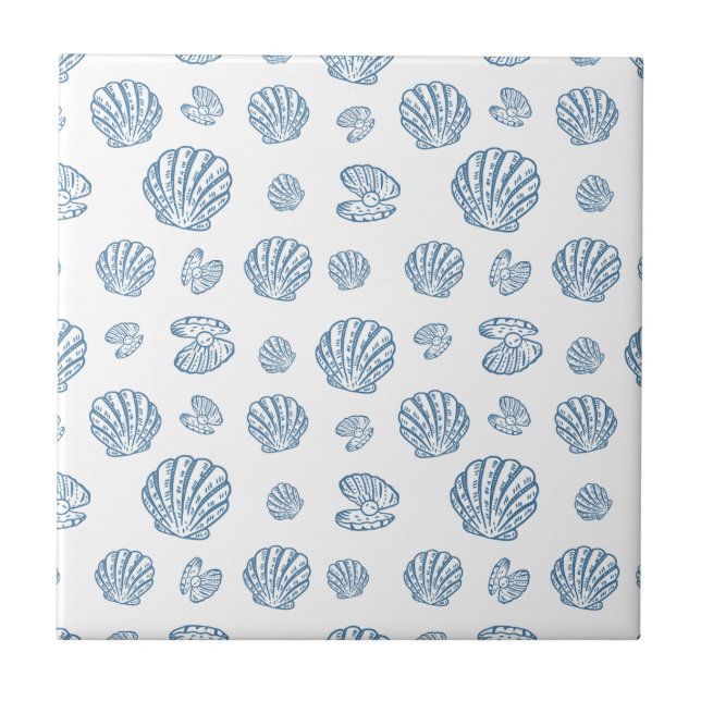 Minimalist Seashell Pearl Nautical Pattern (Frente)