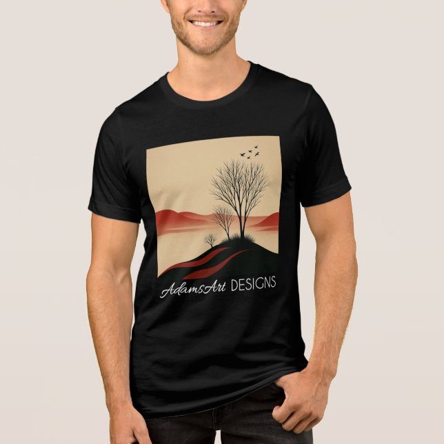 Minimalist Sunset Landscape Tree Silhouette (Frente)