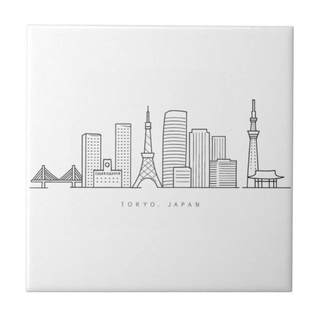 Minimalist Tokyo Skyline Illustration (Frente)