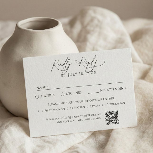 Minimalist Traditional QR Code RSVP White (Criador carregado)