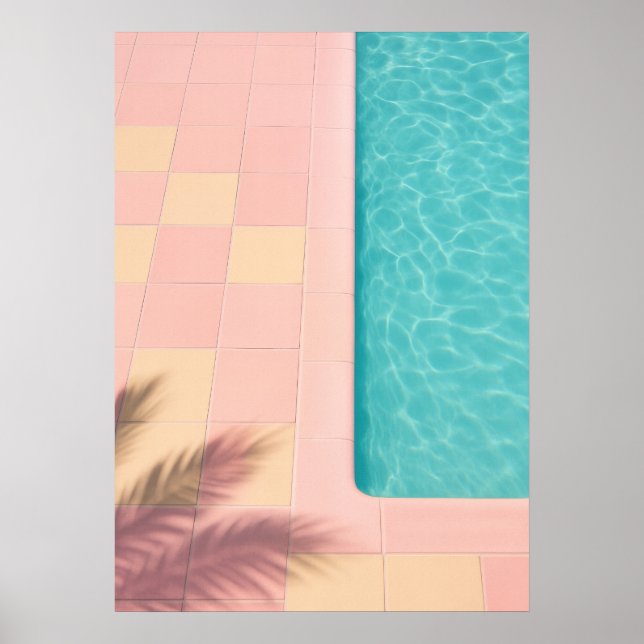 Minimalist Turquoise Pool Poster (Frente)