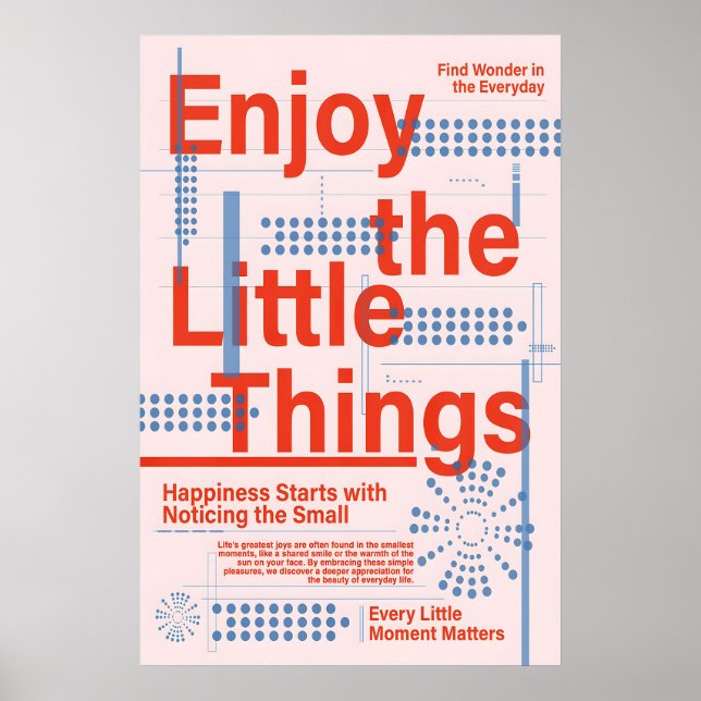 Minimalist Typography Poster Enjoy the Little (Frente)