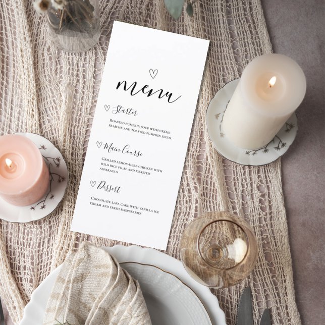 Minimalist Wedding Menu Card (Criador carregado)