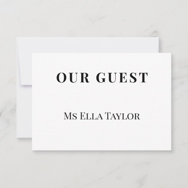 Minimalist Wedding Place Name Card | Table Seating (Frente)