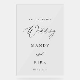 Minimalist Wedding Welcome Sign Elegant Script 