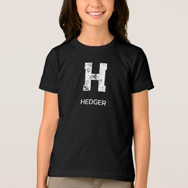 MINIMALIST WHITE ONE LETTER MONOGRAM NAME BLACK (Frente)