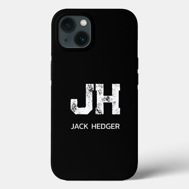 MINIMALIST WHITE TWO LETTER MONOGRAM NAME BLACK (Verso)